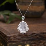  Vòng cổ di lặc dây bạc ngọc BKJECN-9196 