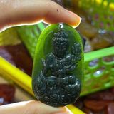  Mặt Dây Chuyền Phật Bản Mệnh Ngọc Bích Xanh BKJECN-9203 