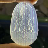  Mặt dây chuyền Phật Bản Mệnh Ngọc Mã Não Trắng BKJECN-9204 