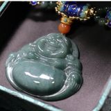  Dây Chuyền Mặt Phật Di Lặc Đá Xanh Băng BKJECN-9211 