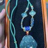  Dây Chuyền Mặt Phật Di Lặc Đá Xanh Băng BKJECN-9211 