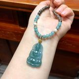  Dây Chuyền Phật Quan Âm Đá Lam Phối Gỗ Trầm BKJECN-9215 