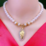  Vòng cổ ngọc trai 9 ly mix vàng non BKJECN-9228 