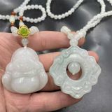  Dây chuyền Phật Di Lặc đá ngọc trắng BKJECN-9231 
