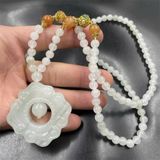  Dây chuyền Phật Di Lặc đá ngọc trắng BKSTCN-9311 