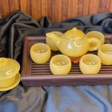  Bộ Ấm Chén Ngọc Tự Nhiên Nguyên Khối BKSTCN-9463 