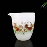  Bộ ấm chén bạch ngọc vẽ bát mã BKSTCN-9471 