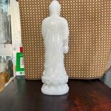  Tượng Phật Đứng Đá Cẩm Thạch Trắng  BKSTCN-9498 