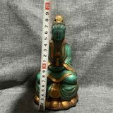  Tượng Quan Âm bằng Ngọc Xanh Ẩn Vàng BKSTCN-9550 