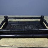  Khay Trà Gỗ Mun Chạm Triện Cổ Sưu Tầm Đẹp BKSTCN-9583 