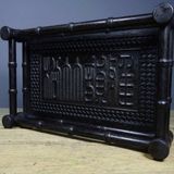  Khay Trà Gỗ Mun Chạm Triện Cổ Sưu Tầm Đẹp BKSTCN-9583 