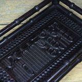  Khay Trà Gỗ Mun Chạm Triện Cổ Sưu Tầm Đẹp BKSTCN-9583 