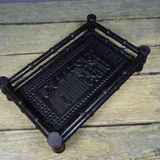  Khay Trà Gỗ Mun Chạm Triện Cổ Sưu Tầm Đẹp BKSTCN-9583 