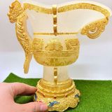  Tước Ngọc Trắng Thấu Quang Bọc Đồng Mạ Vàng BKSTCN-9636 