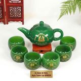  Bộ Ấm Chén Gốm Sứ Màu Xanh Ngọc In Logo Bộ Quốc Phòng BKSTCN-9641 