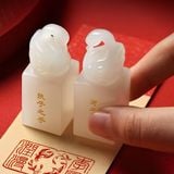  Cặp Ấn Triện Đôi Ngọc Trắng BKSTCN-9664 