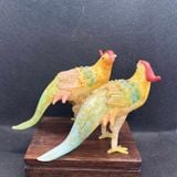  Cặp Tượng Chim Trĩ Phượng Hoàng Ngọc Thủy Tinh Lưu Ly Cổ BKSTCN-9679 