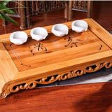  Khay Trà Khắc Trúc và Thư Pháp  BKWOCN-9230 