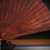  Quạt Gỗ Mỹ Nghệ Chạm Khắc Trưng Bày Đẹp BKWOCN-9236 