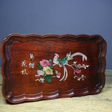  Khay Trà Gỗ Trắc Khảm Chim Hoa Trường Thọ  BKWOCN-9250 