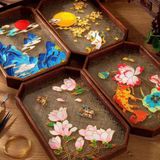  Khay Trà Gỗ Khảm Trai Vẽ Tranh Nghệ Thuật BKWOCN-9251 