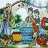  Bàn Trà Gỗ Khảm Sứ Sách Xưa Sưu Tầm BKWOCN-9315 
