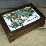  Bàn Trà Gỗ Khảm Sứ Sách Xưa Sưu Tầm BKWOCN-9315 