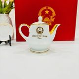  Bộ Ấm Chén Tổng Bí Thư Tô Lâm Màu Trắng Dát Vàng BKCEVN-10250 