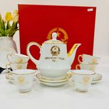  Bộ Ấm Chén Tổng Bí Thư Tô Lâm Màu Trắng Dát Vàng BKCEVN-10250 