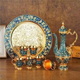  Bộ Ly Đồng Hoàng Gia Khảm Men Xanh Cao Cấp BKMECN-9713 