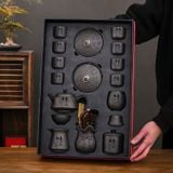  Bộ trà Gongfu đất tử sa nguyên khoáng - Ấm trà thủ công, chén trà và bộ dụng  cụ 