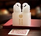  Cặp Ấn Triện Đôi Ngọc Trắng BKSTCN-9664 