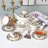  Bộ Trà Cà Phê Sứ Xương Anh Dát Vàng BKCECN-10653 