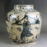  Hũ gốm hoa lam vẽ tay họa tiết Nhân Vật BKCECN-10618 