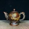 ẤM TRÀ LONG LY HÍ CHÂU BẰNG ĐỒNG MẠ VÀNG PHONG CÁCH HOÀI CỔ BKMECN-10321