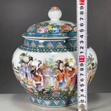  Hũ gốm sứ sưu tầm  hình mỹ nữ màu sắc 