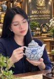  Ấm Trà Gốm Sứ Men Lam Cổ Điển Vẽ Họa Tiết Sen Dây BKCECN-10636 