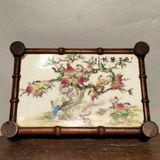  Khay Trà Gốm Cổ Khung Gỗ Cẩm BKCEVN-10242 