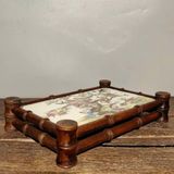  Khay Trà Gốm Cổ Khung Gỗ Cẩm BKCEVN-10242 