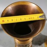  Đôi Lọ Hoa Bằng Đồng Thau Dáng Cổ Khắc Chìm Bách Phúc BKMECN-10195 