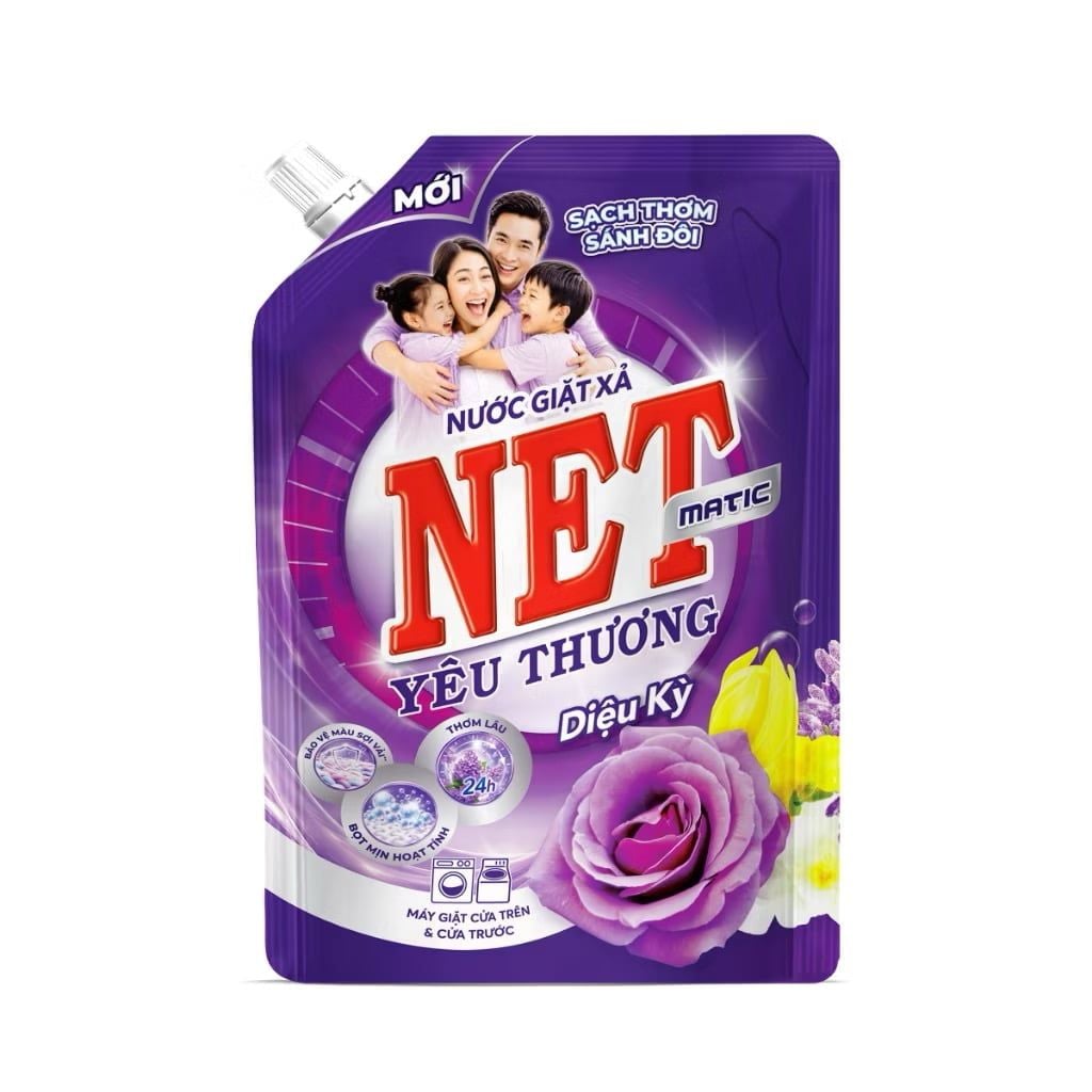  Nước giặt xả NET Matic yêu thương diệu kỳ túi 3kg 