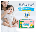  Khăn Uớt Em Bé Không Mùi BABYHOOD 60 Miếng Vải Rayon Mềm Mại, An Toàn Nhẹ Dịu Cho Làn Da Nhạy Cảm 