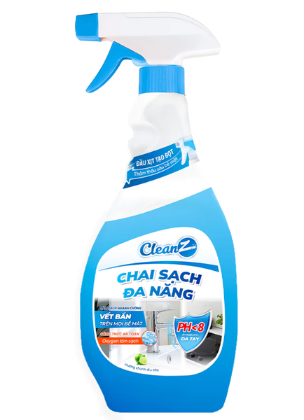  Chai Sạch Đa Năng CLEANZ hương chanh Vệ Sinh Nhà Tắm Chống Ăn Mòn Inox Vệ Sinh Vòi Rửa, Vòi Sen, Vách Kính 350-700ml 