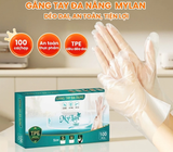  Hộp 100 Găng Tay Size L Đa Dụng TPE Mỏng Nhẹ, Dai Bền – Găng Tay Dùng 1 Lần Tiện Dụng, An Toàn 260 mm × 127 mm 