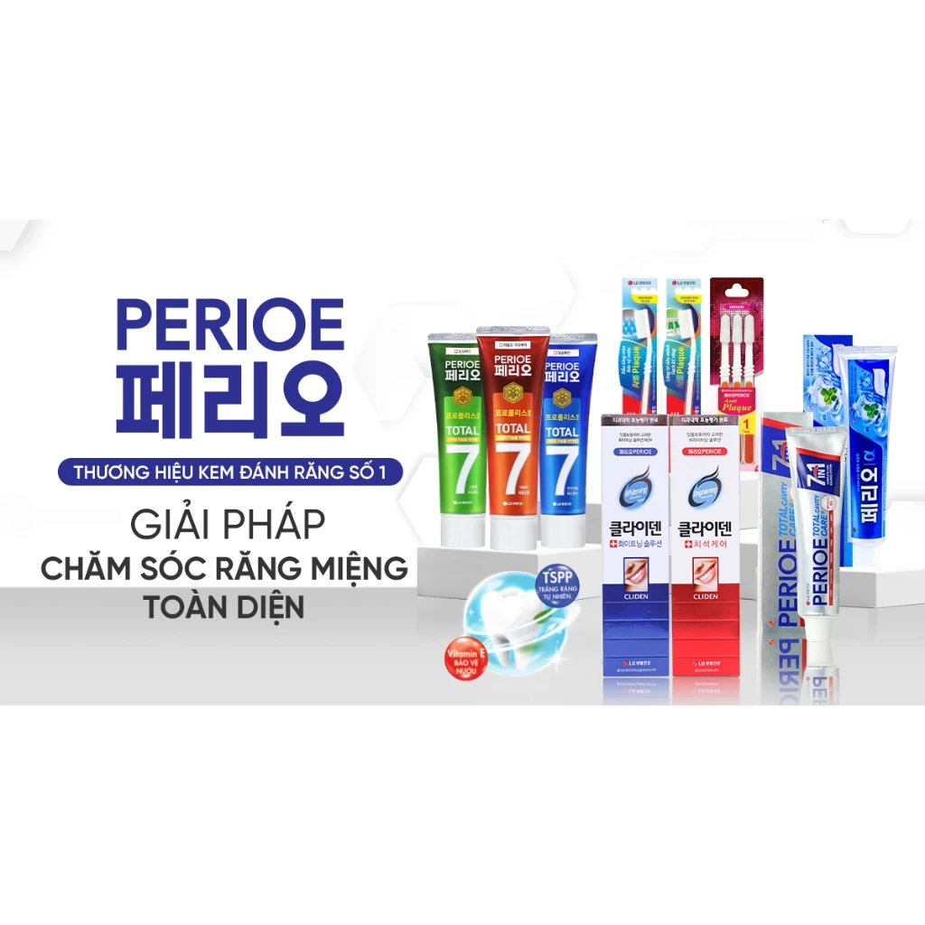  Kem đánh răng Perioe Trắng sáng, ngừa mảng bám 120g 