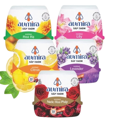  Lọ tỏa hương Aumira 180g hương thơm tự nhiên dễ chịu, sáp thơm phòng khử mùi thế hệ mới 45 ngày 