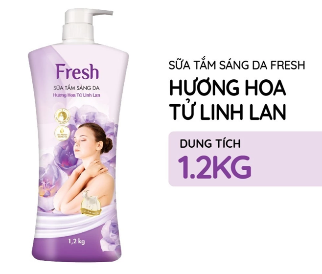  Sữa Tắm Sáng Da FRESH Hương Hoa Hồng / Ngọc Lan Tây / Hoa Tử Linh Lan Chai 1.2kg 