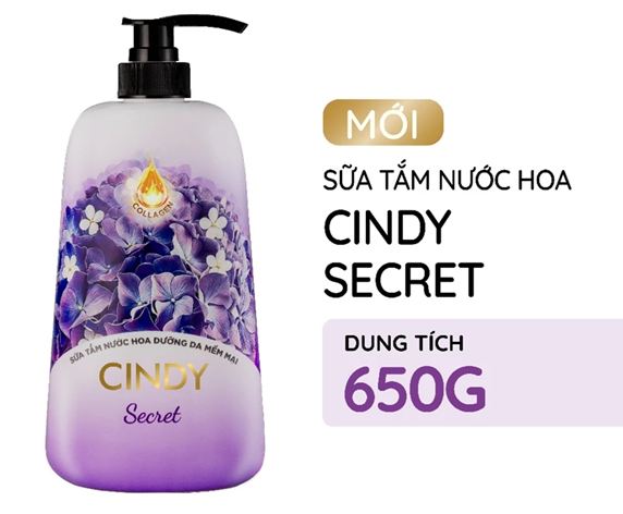  Sữa Tắm Nước Hoa CINDY Dưỡng Da Mềm Mại 650g 