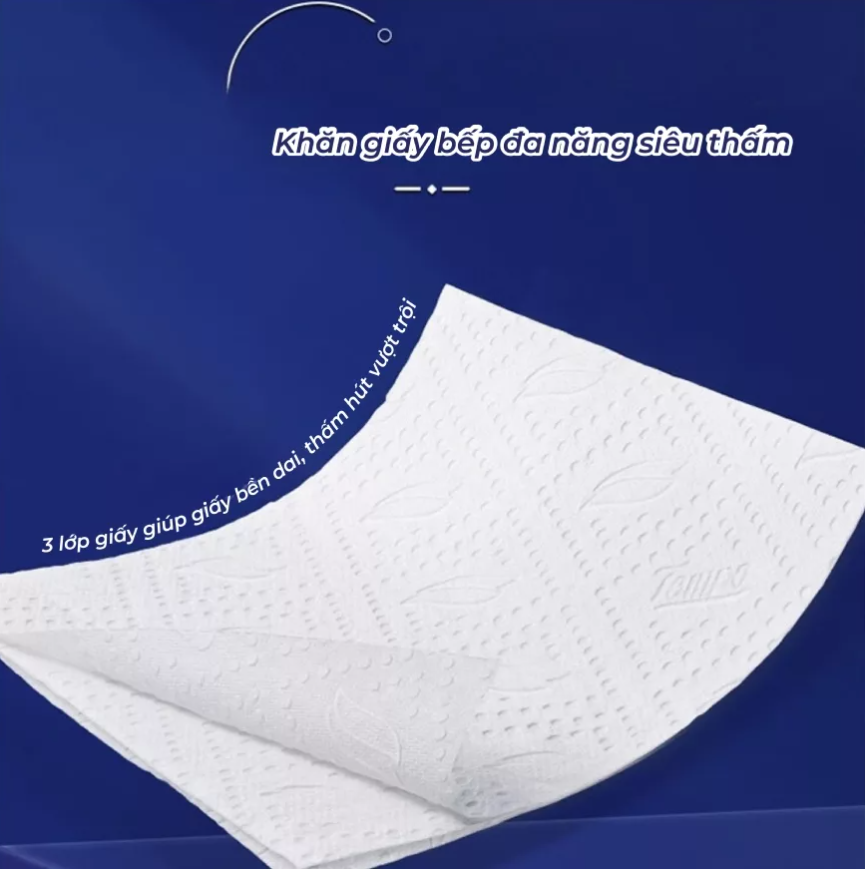  [LỐC 3 GÓI] Khăn Giấy Bếp Đa Năng Siêu Thấm Tempo (3 Gói Rút/Lốc) Bền Dai, Thương Hiệu Đức 