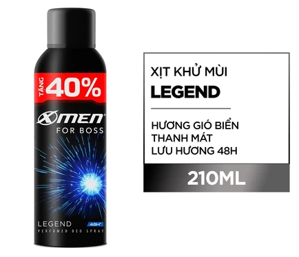  [Tặng thêm 40% dung tích] Xịt khử mùi XMen For Boss Intense/ Luxury/Legend/Motion 210ml - Hương Nước Hoa Châu Âu 